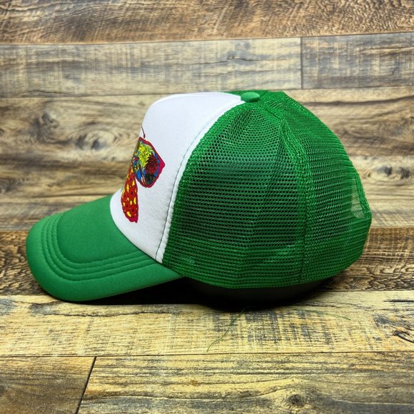 7Up Mens Trucker Hat Green Snapback Butterfly Vintage Soda Pop Baseball Cap - Picture 4 of 8